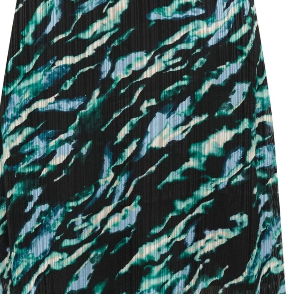 Kaffe | Elevated A-Line Blue Black Abstract  Print Skirt NWT - Picture 3 of 9